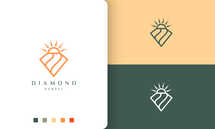 Diamond Sun Logo in Simple and Modern