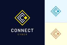 Letter C Modern Logo Represents Connection and Digital 