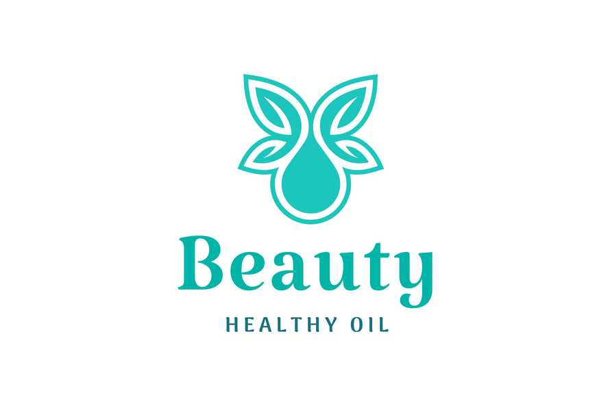 Leaf and Droplet Logo in Modern Style for Beauty and Health