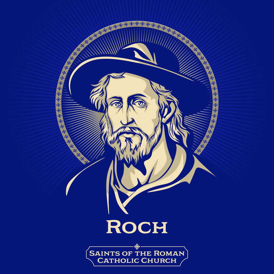 Catholic Saints. Roch (1348-1376) also called Rock in English, is a Catholic saint, a confessor; he is especially invoked against the plague.