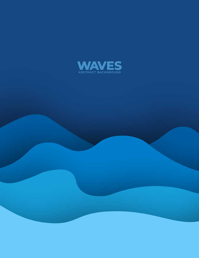 Ocean Water Waves Vector Illustration Design Background Template Concept