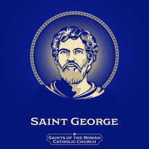 Catholic Saints. Saint George (275-303) was a soldier of the Roman Empire who later became a Christian martyr. Immortalised in the tale of George and the Dragon, he is the patron saint of several countries and cities.
