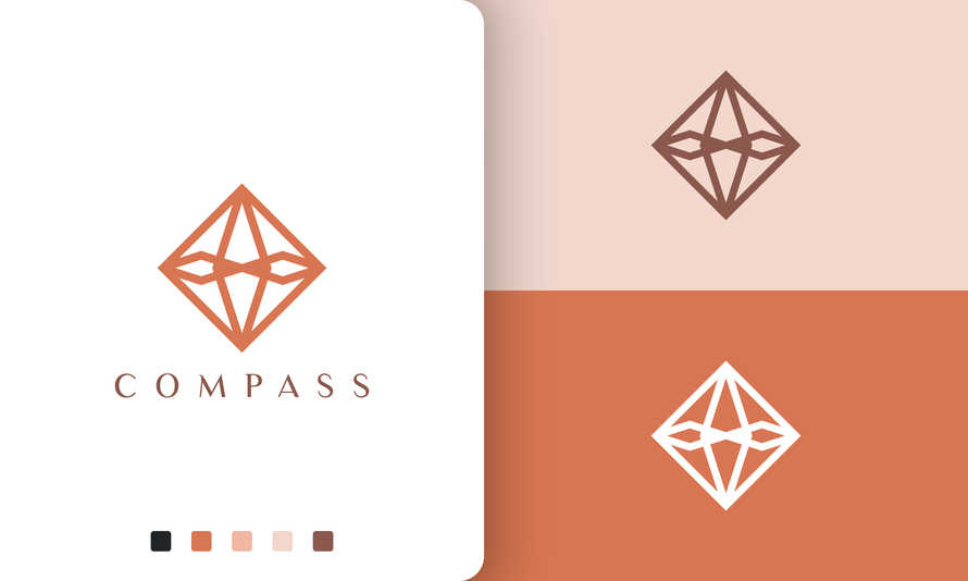 Travel or Adventure Logo Compass Shape