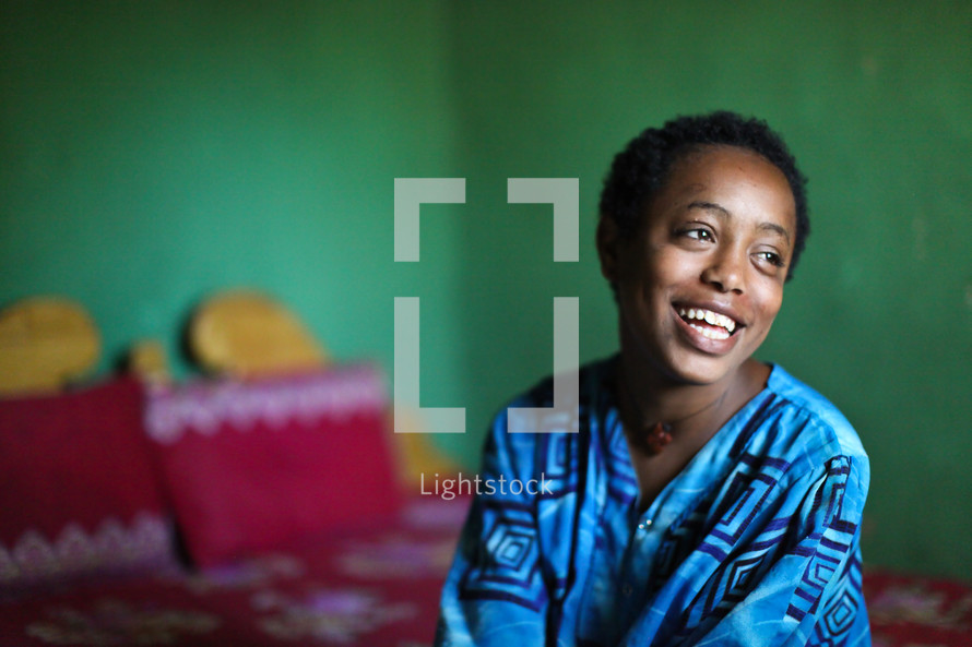 smiling Ethiopian woman