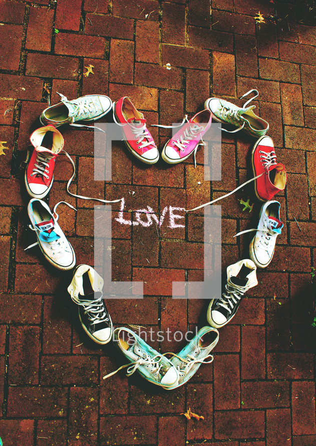converse in the shape of a heart 