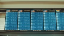 departures screen at an airport 