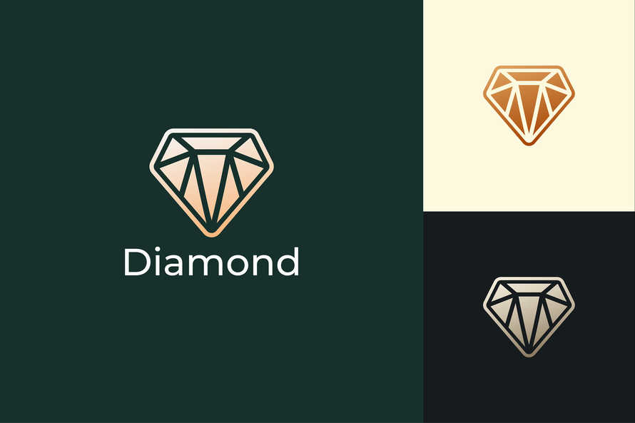 Gem or Jewel Logo in Diamond Shape