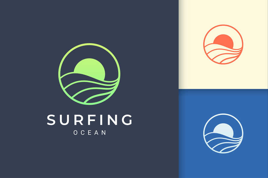 Sun and Ocean Logo Template