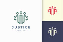 Justice or Lawyer Logo in 3 People