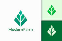Modern Farming or Agriculture Logo in Abstract Geometry