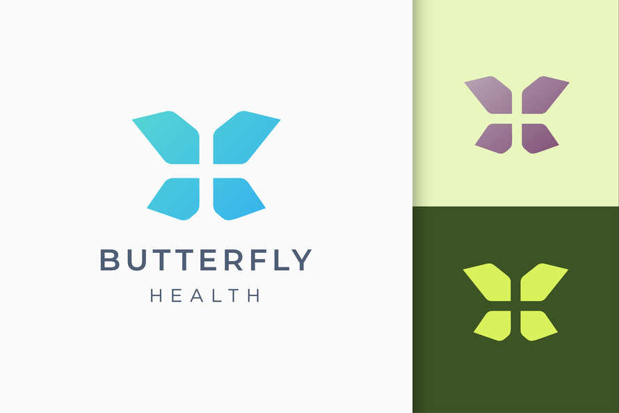 Butterfly or Health Plus Abstract Logo