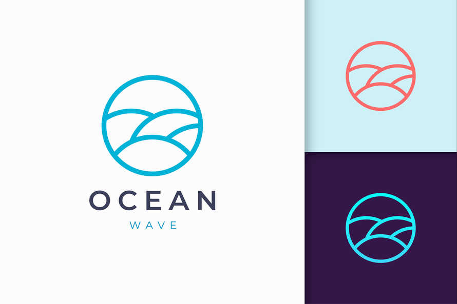Beach or Pool Logo Template