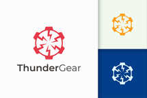 Mechanic Logo From Combination Of Lightning and Gear Shape