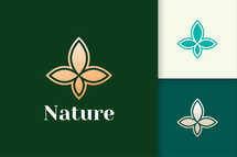 Flower Logo in Simple and Luxury Leaf for Health and Beauty