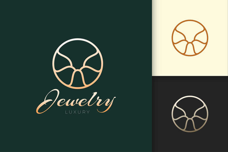 Jewelry Logo in Elegant and Luxury Shape for Beauty