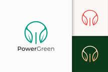 Combination Of Leaf Shape and Power for Technology Company