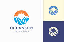 Abstract Circle Sun Ocean Logo Template