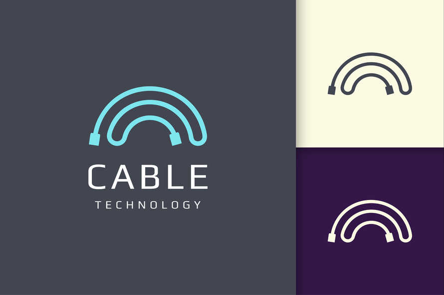 Cable or Wire Logo in Simple Shape