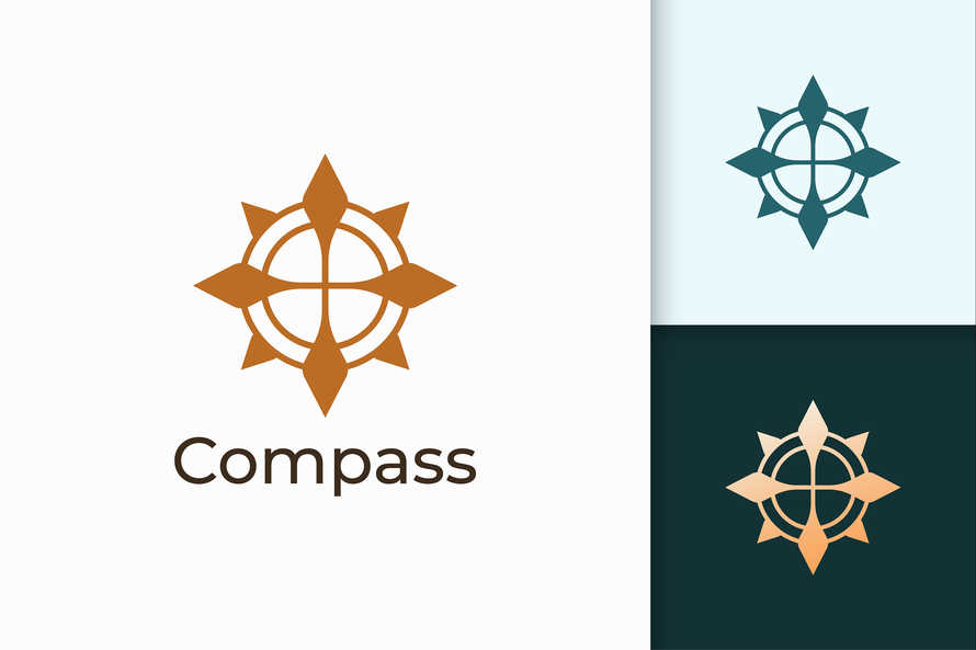 Compass Logo in Modern and Luxury Style