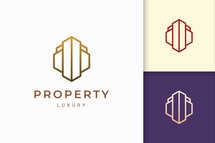 Property or Hotel Logo in Line Shape