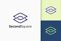 Software Techno Logo in Abstract Rhombus