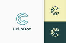 Clinic Logo in Stethoscope Letter C