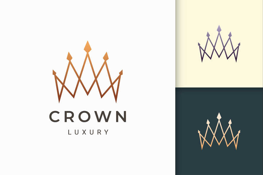 Crown Logo in Luxury Represent Queen