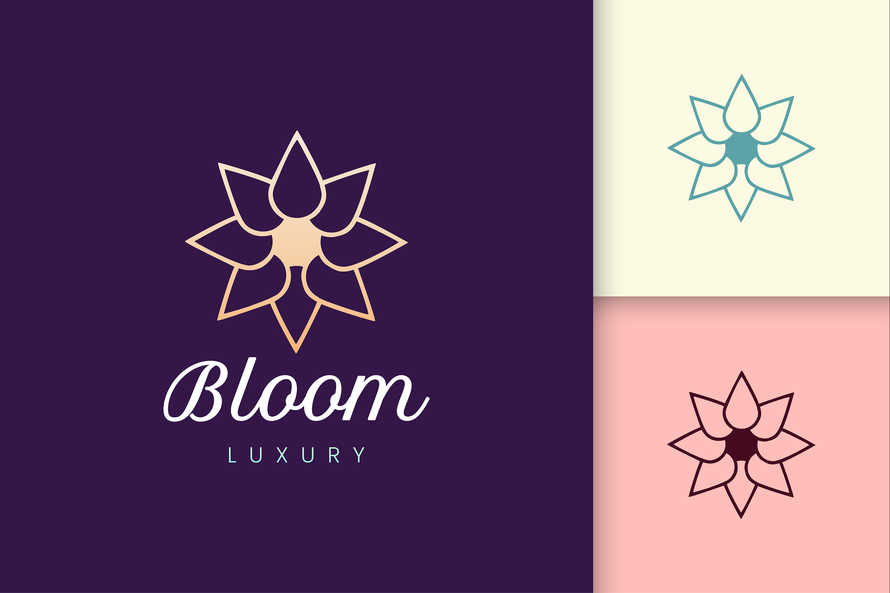 Beauty Logo in Luxury Flower Shape
