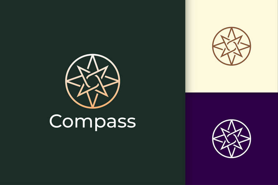 Compass Logo in Modern and Luxury Style