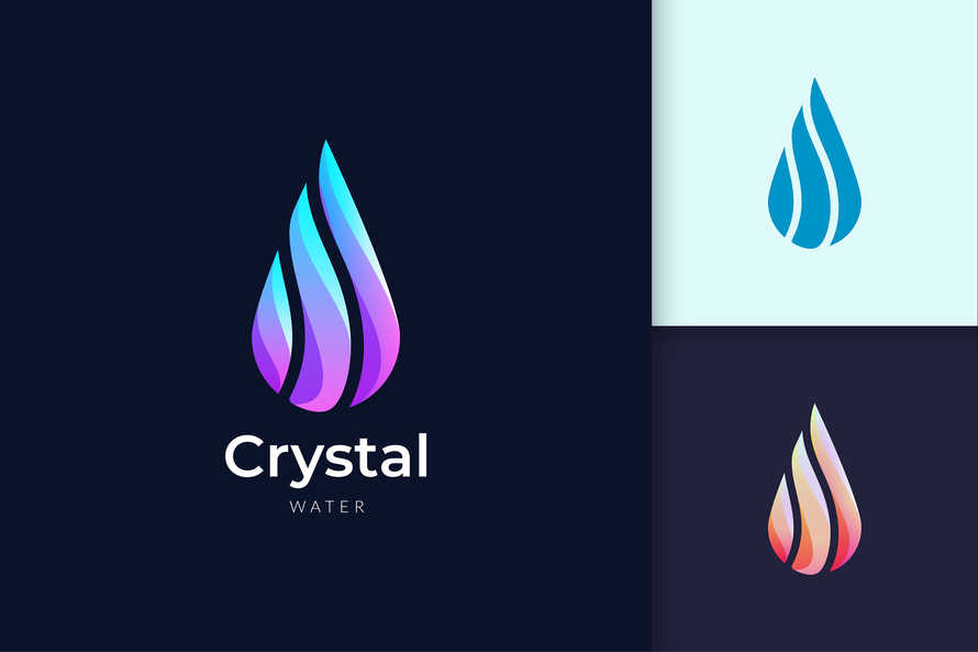 Crystal Water Logo for Beauty and Cosmetic Brand