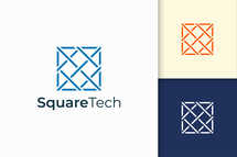 Technology Logo in Blue Color