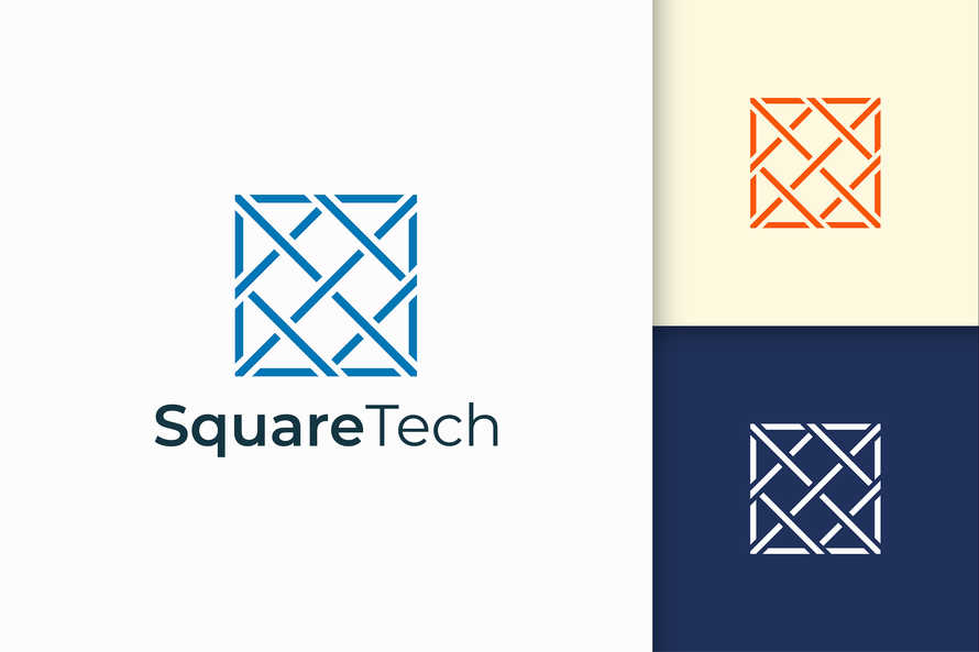 Technology Logo in Blue Color