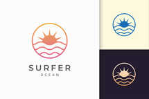 Circle Ocean Sun Logo Template