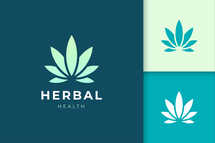 Herbal Logo in Cannabis or Marijuana