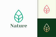 Leaf or Plant Logo in Simple Represent Beauty and Health