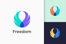 Wing or Swan Logo Freedom and Strong