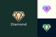 Gem or Jewel Logo in Diamond Shape