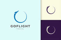 Travel or Airplane Logo in Simple Shape