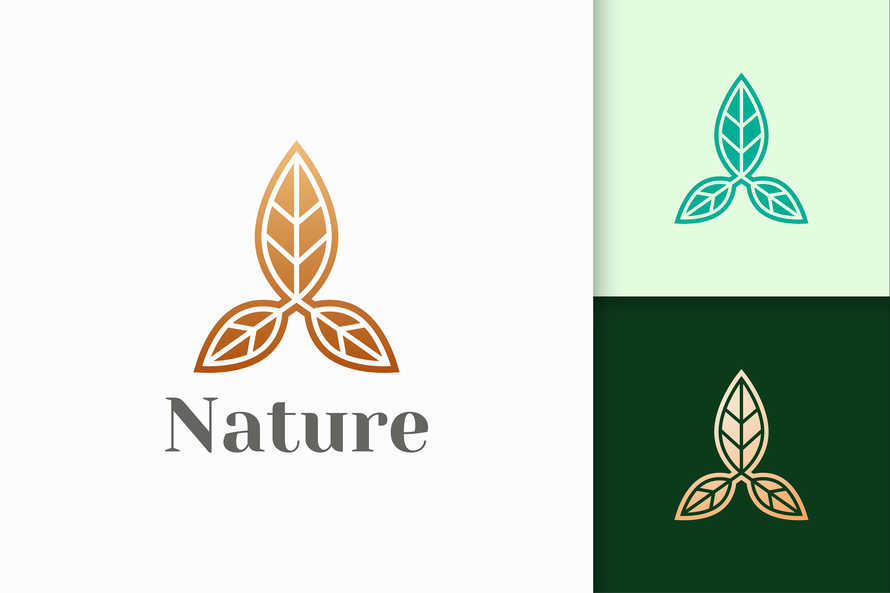 Flower Logo in Triple Leaf Shape for Health and Beauty