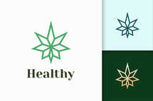 Cannabis Logo in Simple and Modern for Drug or Herbal