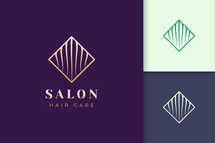 Salon Logo Template With Hair Shape
