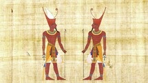 Lower Egypt Pharaoh and All Egypt Pharaoh on a Papyrus Background