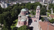 Serene Aerial of Trinity Orthodox Church in Banja Luka, Bosnia