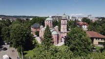 Beautiful architecture orthodox christian church in Bosnia and Herzegovina