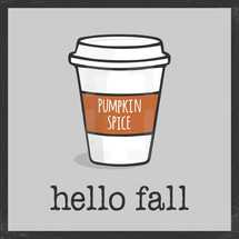 pumpkin spice coffee hello fall greeting graphic
