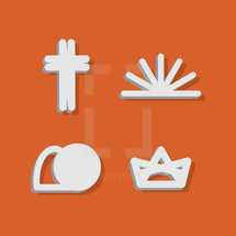 Easter shadowing icons