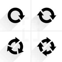 Reload icons, refresh arrow, rotation sign, cycle pictogram. Graphic element for design saved as an vector illustration in file format EPS