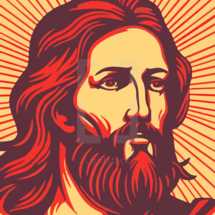 Face of Jesus vector logo, Our radiant saviour