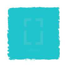 The teal turquoise paint brush stroke is drawn by hand. Paintbrush drawing on canvas. Hand-drawn brushstroke blue green texture on paper. Square shape. The graphic element saved as a vector illustration in the EPS file format for used in your design projects. 
