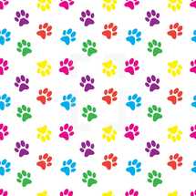 rainbow paw print pattern 